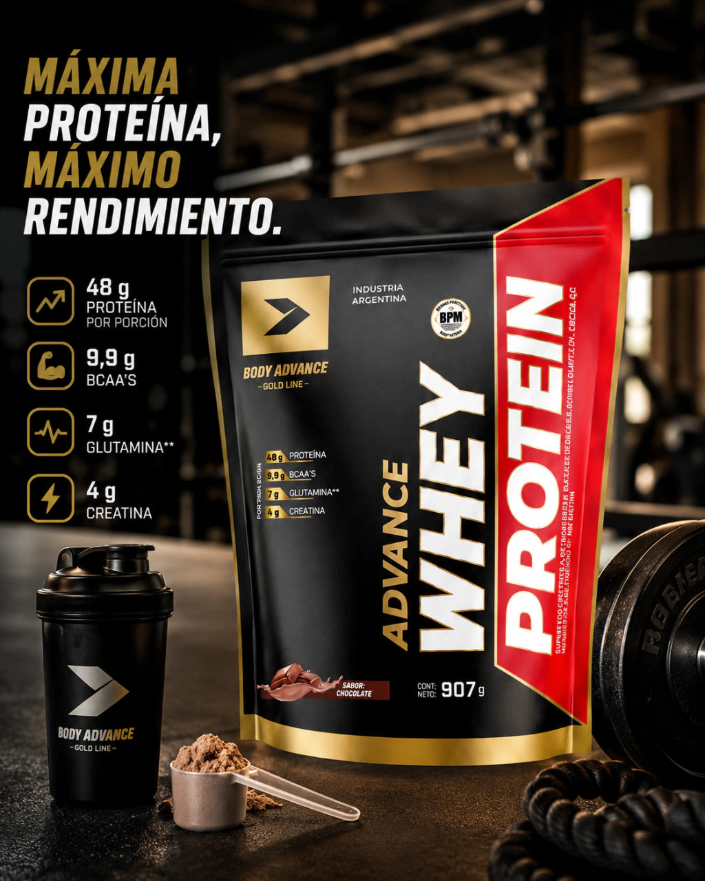 PROTEÍNA 2LBS - 907 GMS. DOYPACK - BODY ADVANCE